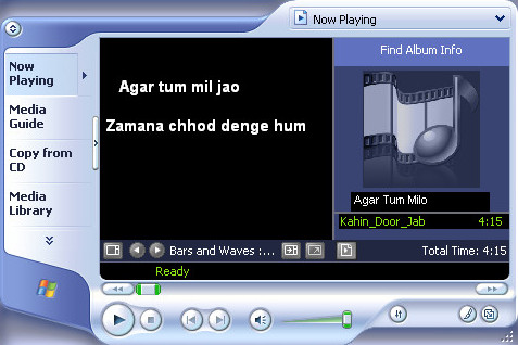 Lyrics in Win Media Player